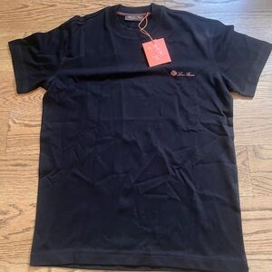 LORO PIANA Black and Orange T Shirt